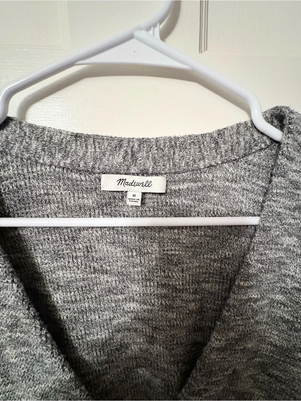 Madewell Alton Gray Marled Button-Front Knit Cardigan Sweater - Picture 3 of 5
